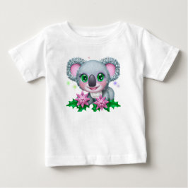 Cute Kawaii Koala Bear med Flowers T Shirt
