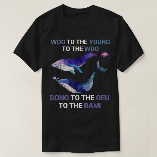 Cute Kawaii koreansk Whale Woo till unga till w T Shirt (Design framsida)
