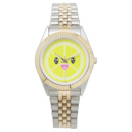 Cute kawaii lemon citrus Citrus Citronade älskare  Armbandsur