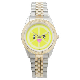 Cute kawaii lemon citrus Citrus Citronade älskare  Armbandsur