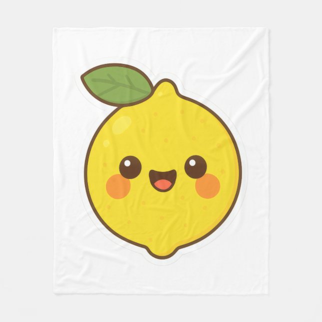 Cute Kawaii Lemon Fleecefilt (Framsidan)
