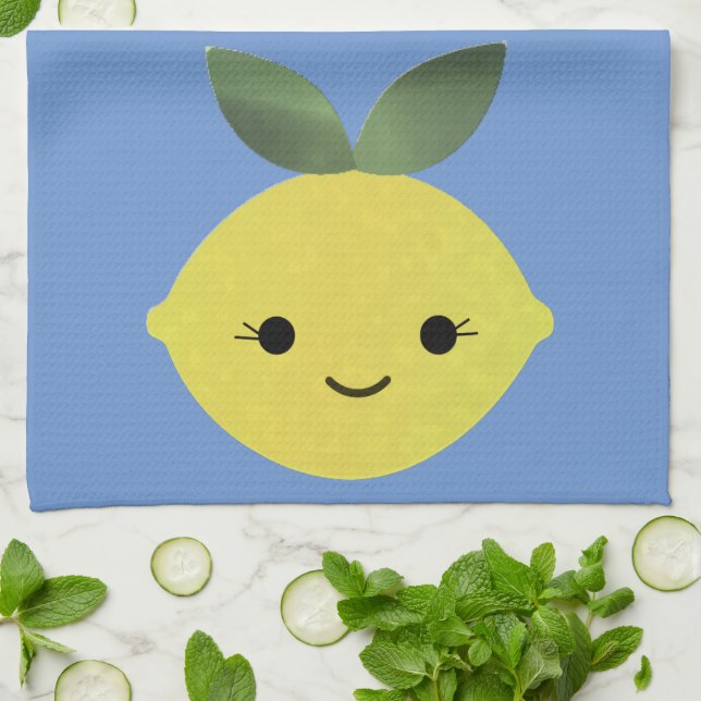 Cute Kawaii Lemon Kökshandduk (Vikta)
