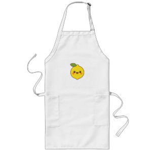 Cute Kawaii Lemon Långt Förkläde
