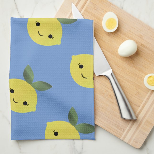 Cute Kawaii Lemon Mönster Kökshandduk (Vikt i Fjärdedel)