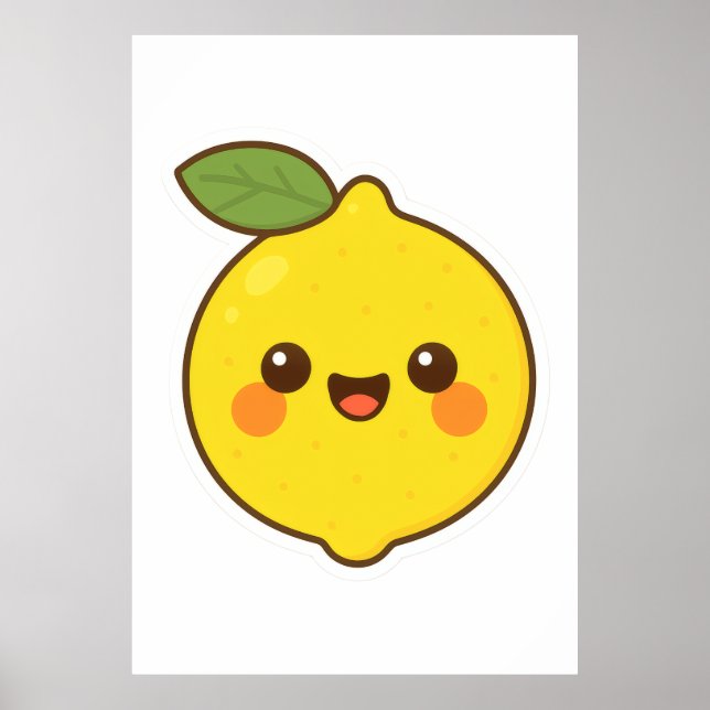 Cute Kawaii Lemon Poster (Framsidan)