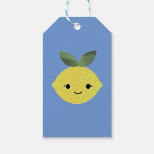 Cute Kawaii Lemon Presentetikett (Framsidan)