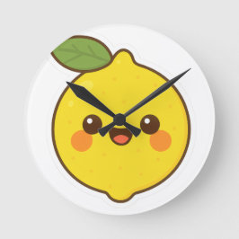 Cute Kawaii Lemon Rund Klocka