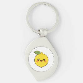 Cute Kawaii Lemon Swirl Silverfärgad Nyckelring