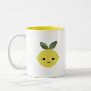 Cute Kawaii Lemon Två-Tonad Mugg