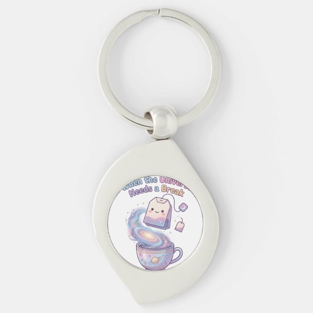 Cute Kawaii Light Bulb Keychain Swirl Silverfärgad Nyckelring (Framsidan)