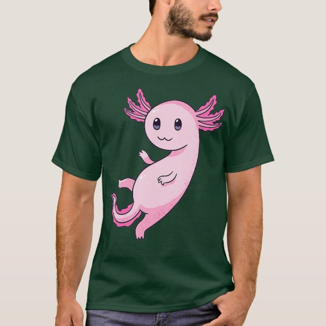 Cute Kawaii Lila Axolotl Pastel Goth U Ansikte T Shirt (Framsida)