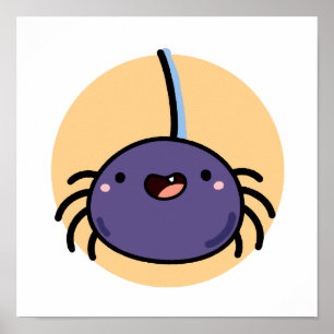 Cute Kawaii Lila Spider Poster