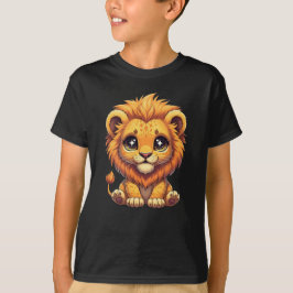 Cute Kawaii Lion Cub Illustration T Shirt