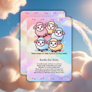 Cute Kawaii Little Lamb Baby Shower Tilläggskort