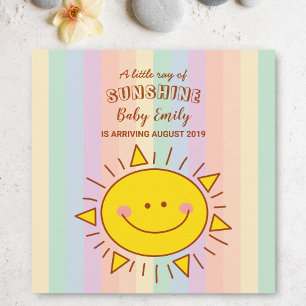 Cute Kawaii Little Rainbow Sunshine Baby Arrival Meddelande