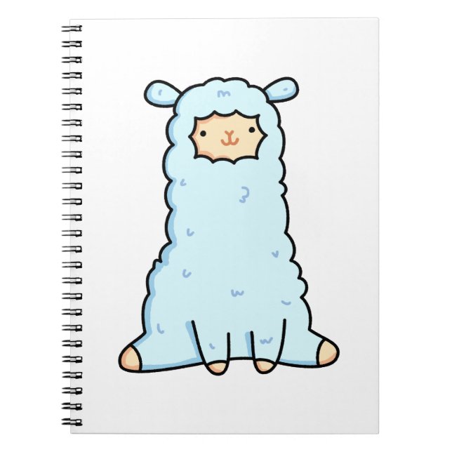 Cute Kawaii Llama Anteckningsbok (Framsidan)