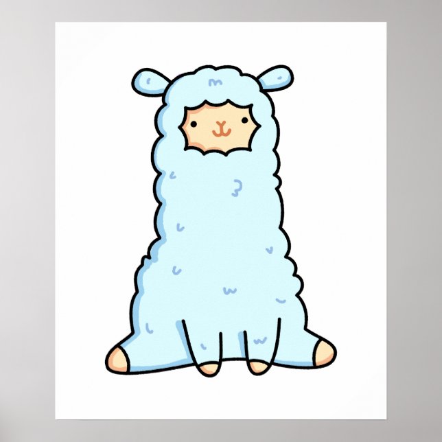 Cute Kawaii Llama Poster (Framsidan)