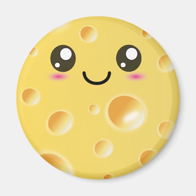 Cute Kawaii Lycklig Cheese Magnet (Framsidan)