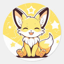 Cute Kawaii Lycklig Fennec Fox Adsible Porträtt