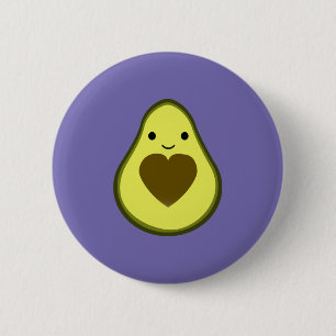 Cute Kawaii Lycklig Kärlek Avocado Knapp