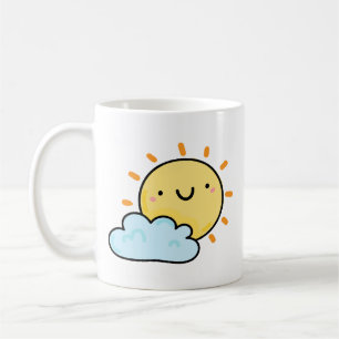 Cute Kawaii Lycklig Sol Kaffemugg