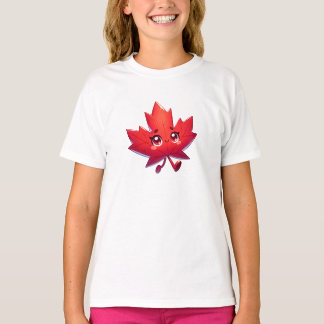 Cute Kawaii Maple Löv | Kanada T Shirt (Framsida)