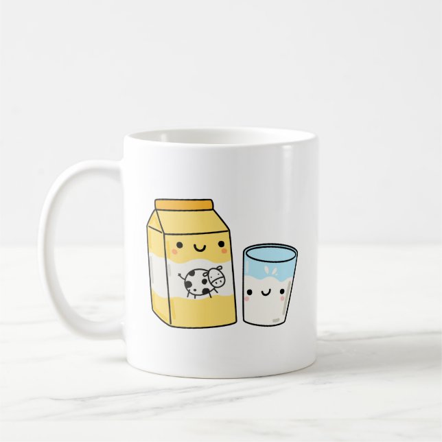 Cute Kawaii Mjölk Kaffemugg (Vänster)