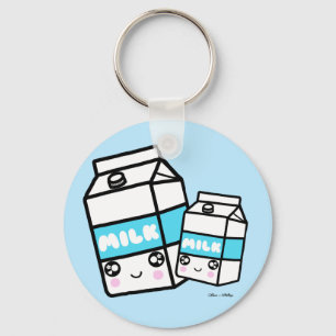 Cute Kawaii Mjölk Sweet Dairy Foodie Yummy BFF bl Nyckelring