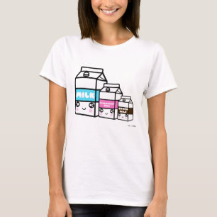 Cute Kawaii Mjölk Trio Sweet Dairy Japan Yum Food T Shirt