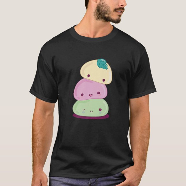 Cute Kawaii Mochi Dessert Älskare Food Mochi Gift T Shirt (Framsida)