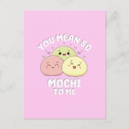 Cute Kawaii Mochi Food Pun Pastel Kärlek Quote Vykort