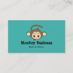 Cute Kawaii Monkey Illustration Visitkort