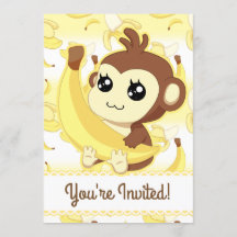 Cute kawaii Monkey och banan