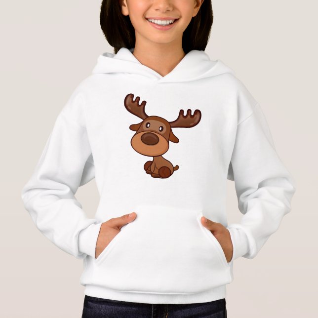 Cute Kawaii Moose Elk Hjort Funny Alaska Moose T Shirt (Framsida)