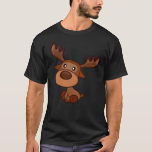 Cute Kawaii Moose Elk Hjort Funny Alaska Moose T Shirt