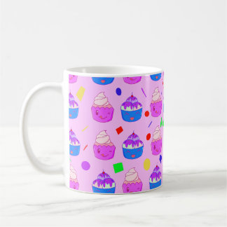 Cute Kawaii-Muffinsar, sömlösa mönster Kaffemugg
