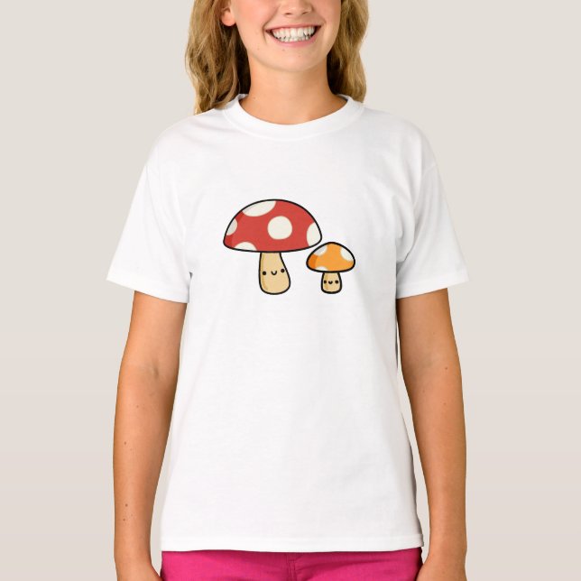 Cute Kawaii Mushroom T Shirt (Framsida)