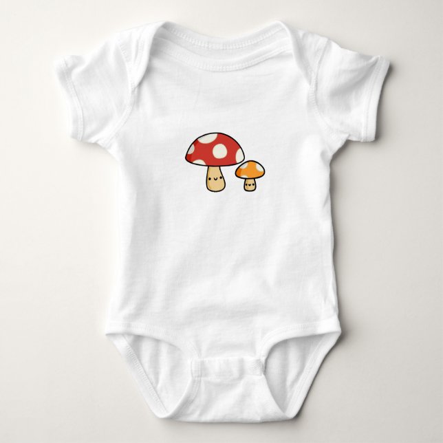 Cute Kawaii Mushroom T Shirt (Framsida)