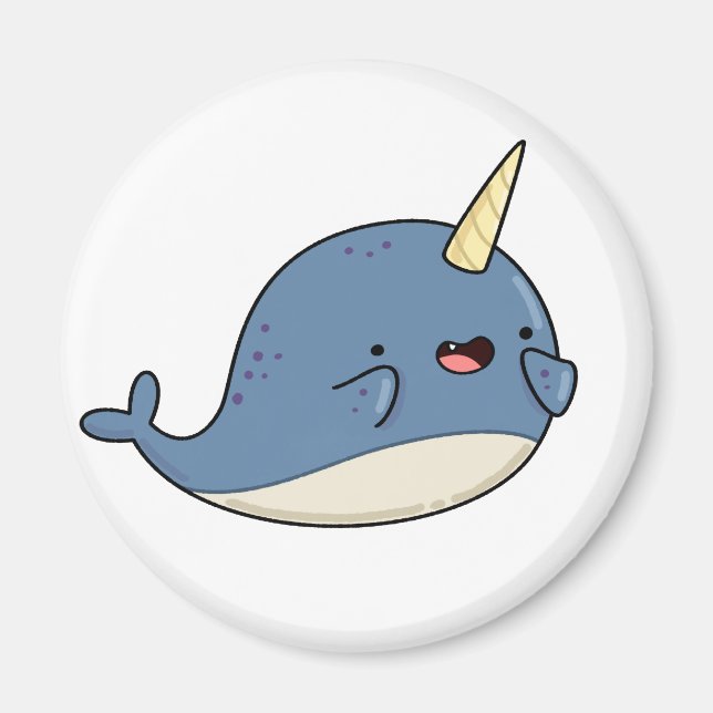 Cute Kawaii Narwhal Magnet (Framsidan)