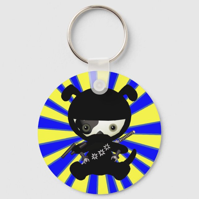 Cute Kawaii Ninja Puppy Hund Keychains Nyckelring (Framsida)