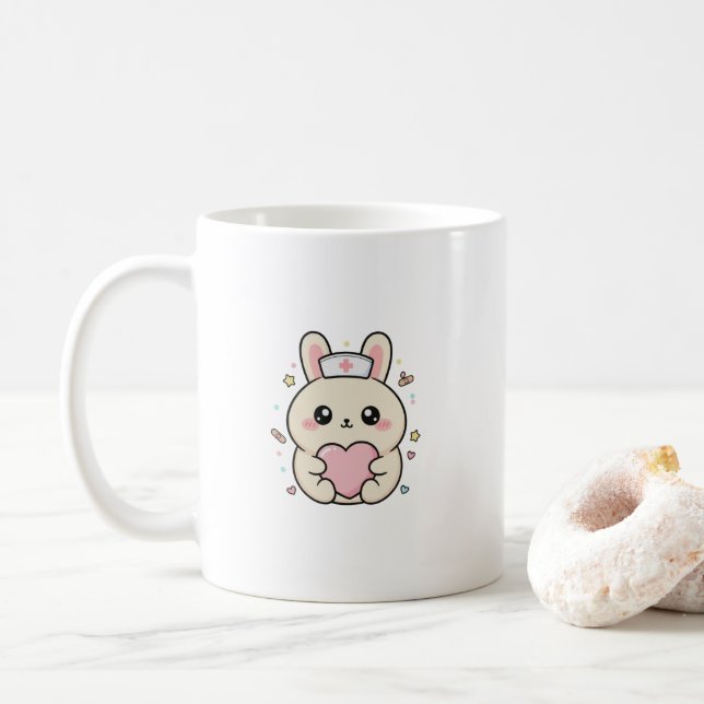 Cute Kawaii Nurse Bunny Mug – Pastel Medical  Kaffemugg (Med munk)