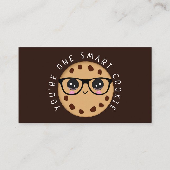 Cute Kawaii One Smart Cookie Visitkort (Framsida)
