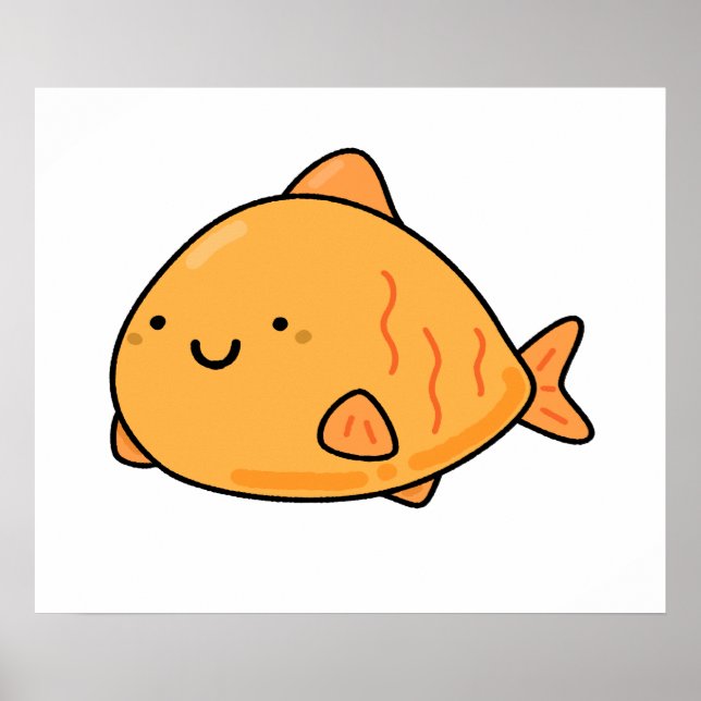 Cute Kawaii Orange Fish Poster (Framsidan)