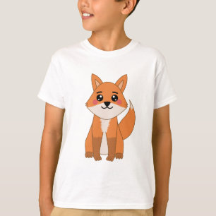 Cute Kawaii Orange Fox Illustration T Shirt