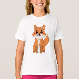 Cute Kawaii Orange Fox Illustration T Shirt
