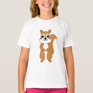Cute Kawaii Orange Squirrel Illustration T Shirt