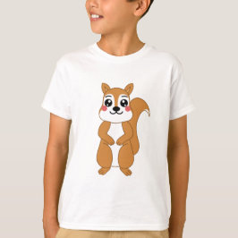 Cute Kawaii Orange Squirrel Illustration T Shirt