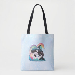 Cute Kawaii Orca Killer Whale Rainbows Butterflies Tygkasse