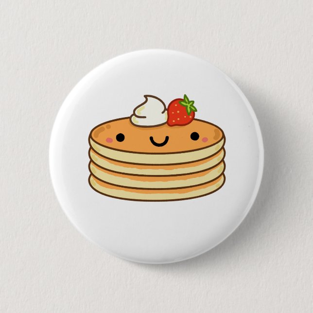 Cute Kawaii Pancakes Knapp (Framsida)