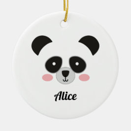 Cute Kawaii Panda Christmas Ornament – Custom Name